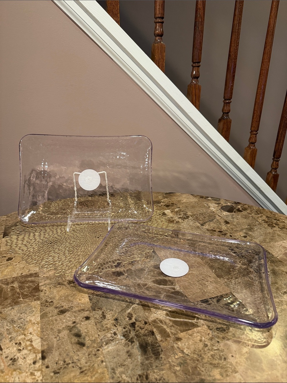 Acrylic Serving Trays, Set of 2